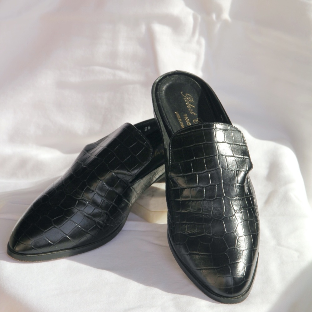 Robert Clergerie Croc Embossed Mule